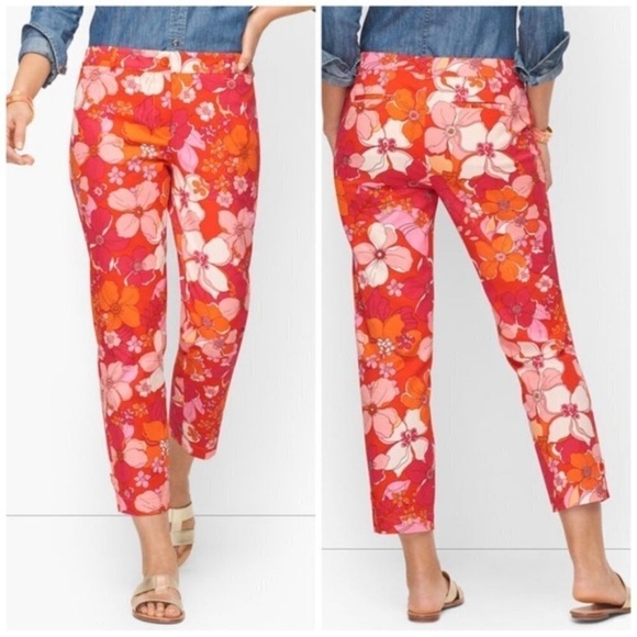 Talbots Pants - Talbots Floral Perfect Crop Tossed Flowers Pants 4 NWT